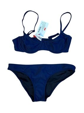 Solid and Striped Eva Underwire Bikini Top Size S + Bottom Size M NWT